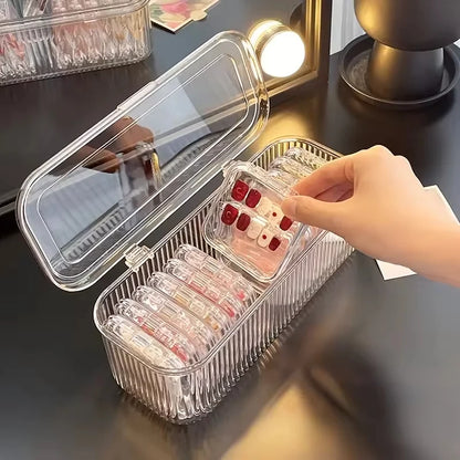 10 Peças de Caixa de Armazenamento Transparente para Arte nas Unhas, Leve e Durável, Caixa Transparente Prática, Ideal para Exibição de Arte nas Unhas e Salão de Beleza