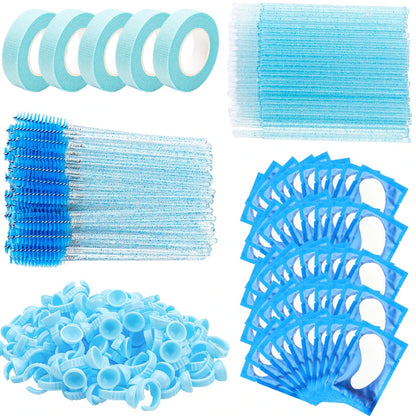 Kit de Ferramentas para Maquiagem de Cílios: Escova, Fita, Anel de Cola, Pad de Gel para Olhos, Patch Descartável, Aplicador de Máscara, Suprimentos para Extensão de Cílios